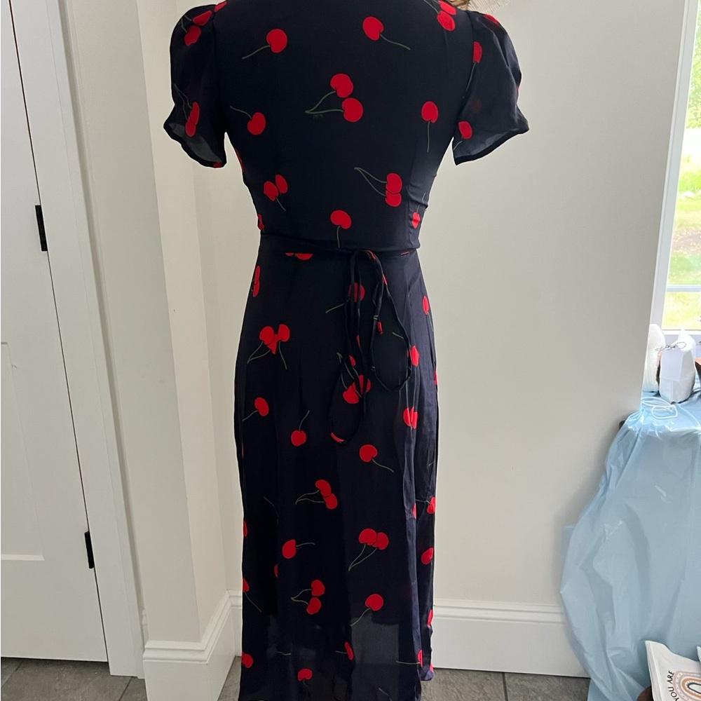 Realisation Par Blue Puff Sleeve Wrap Dress - Picture 3 of 4